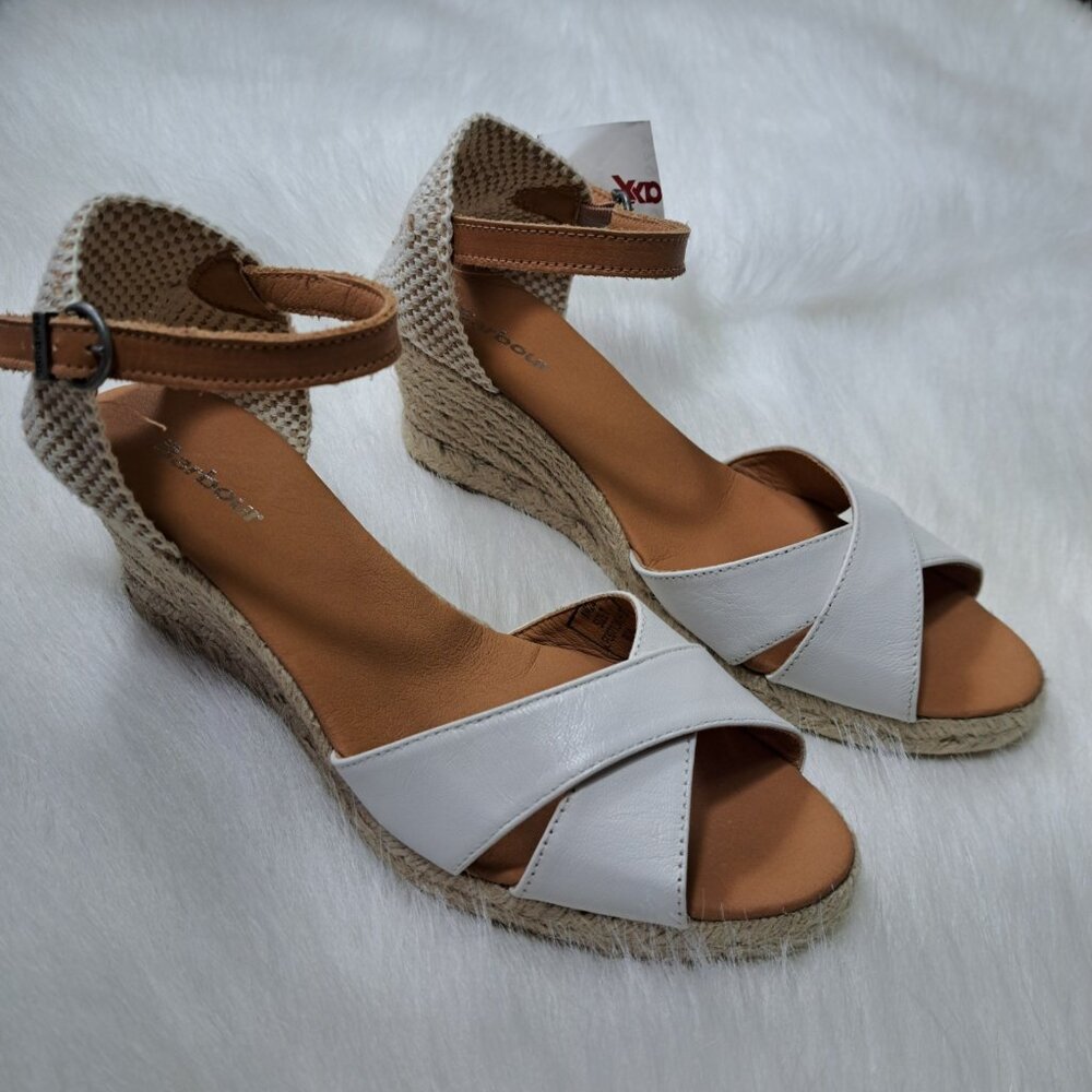 Barbour NEW Espadrille Wedge Sandals Size 7 Made In Spain